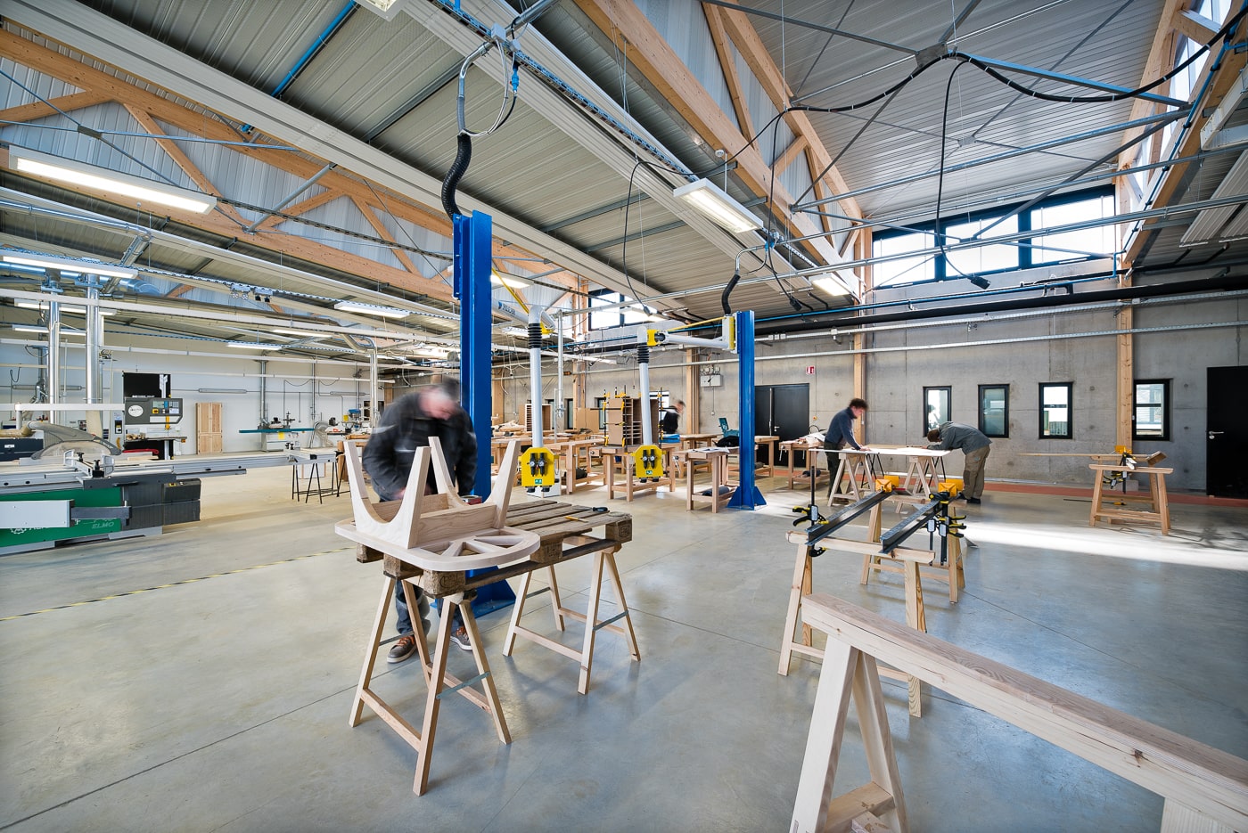 Éco BTP-CFA Charente - Chasseneuil-sur-Bonnieure - Vue intérieur des ateliers