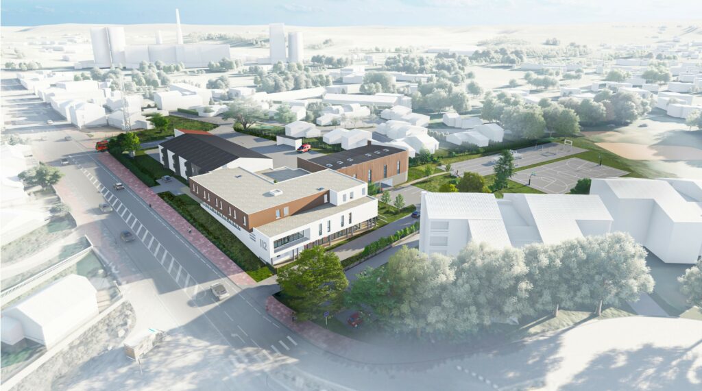 vue aérienne centre secours Couronne