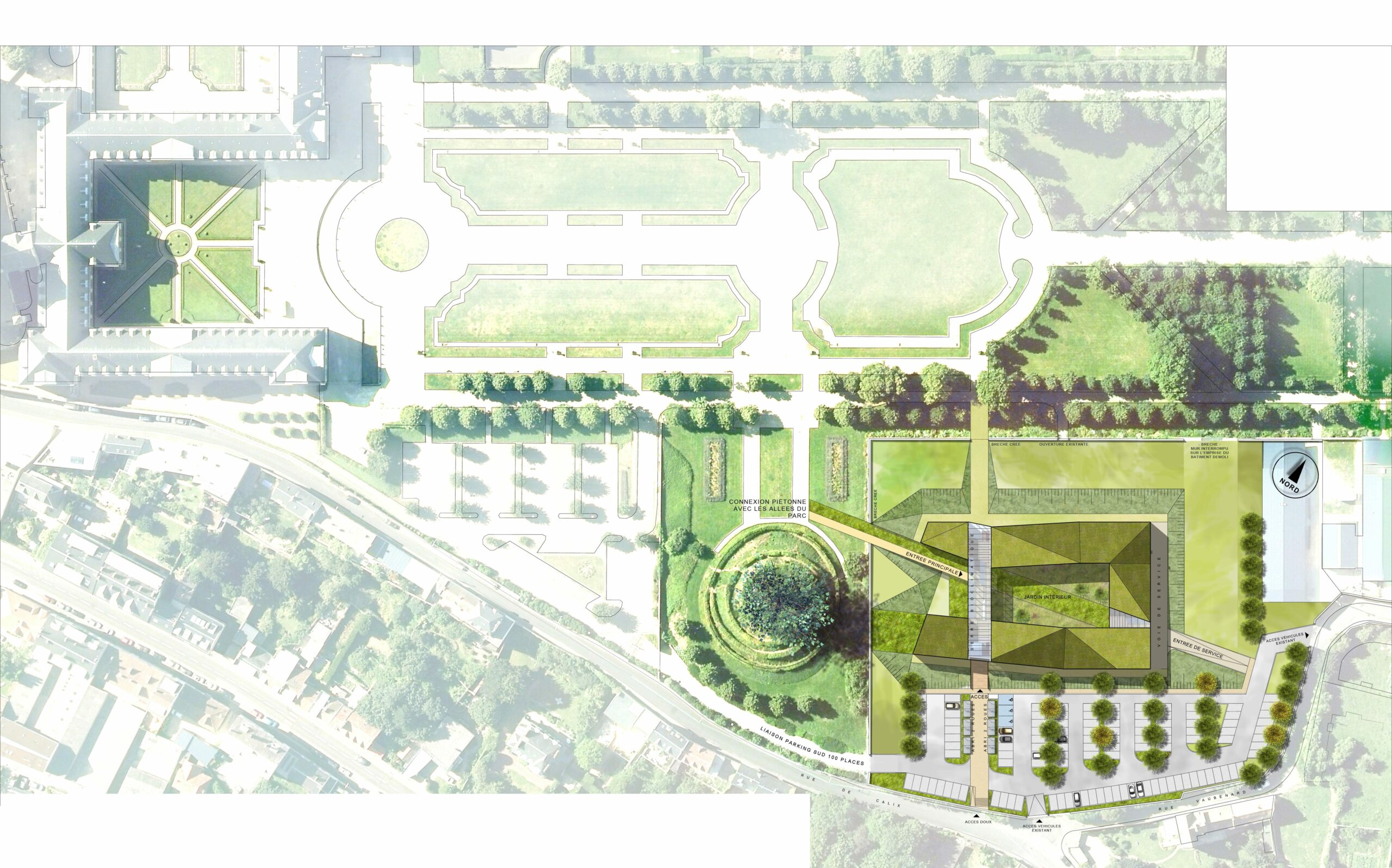 Hôtel de région de Caen - Plan de masse du projet
