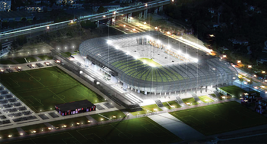 Grand Stade de Nice - Vue du ciel de nuit